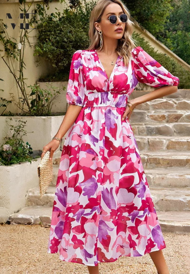 Monica | Women's Elegant Floral Dress