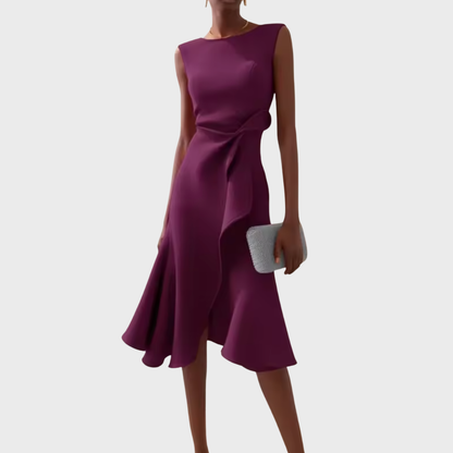 Sheila | Women's Draped Asymmetric Midi Dress