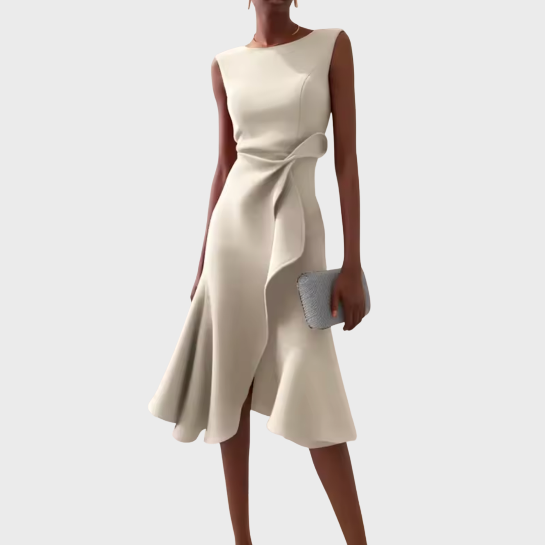 Sheila | Women's Draped Asymmetric Midi Dress