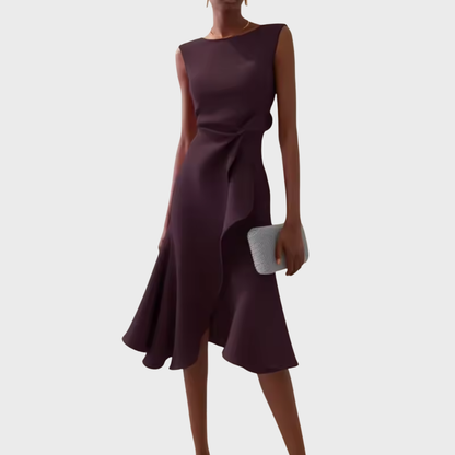 Sheila | Women's Draped Asymmetric Midi Dress