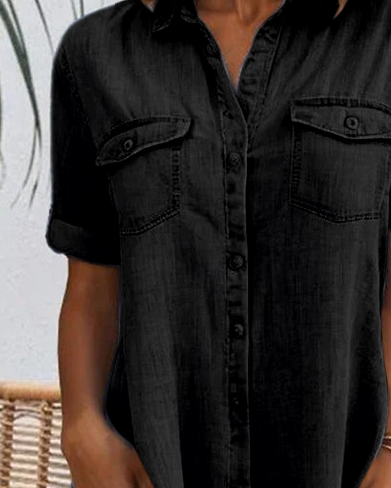 Jennifer | Women's Lightweight Denim-Look Shirt Dress