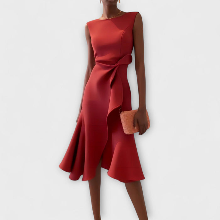 Sheila | Women's Draped Asymmetric Midi Dress