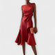 Sheila | Women's Draped Asymmetric Midi Dress