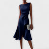 Helena | Women's Asymmetric Draped Midi Dress