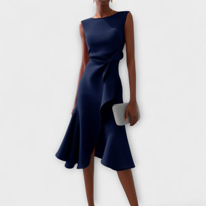 Sheila | Women's Draped Asymmetric Midi Dress