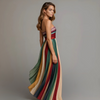 Lucinda | Women's Colorful Strapless Pleated Maxi Dress