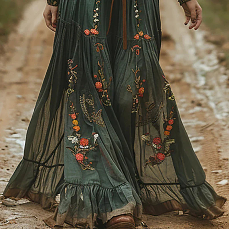 Selvara | Women's Bohemian Floral Maxi Dress