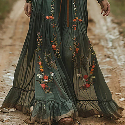 Selvara | Women's Bohemian Floral Maxi Dress