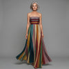 Lucinda | Women's Colorful Strapless Pleated Maxi Dress