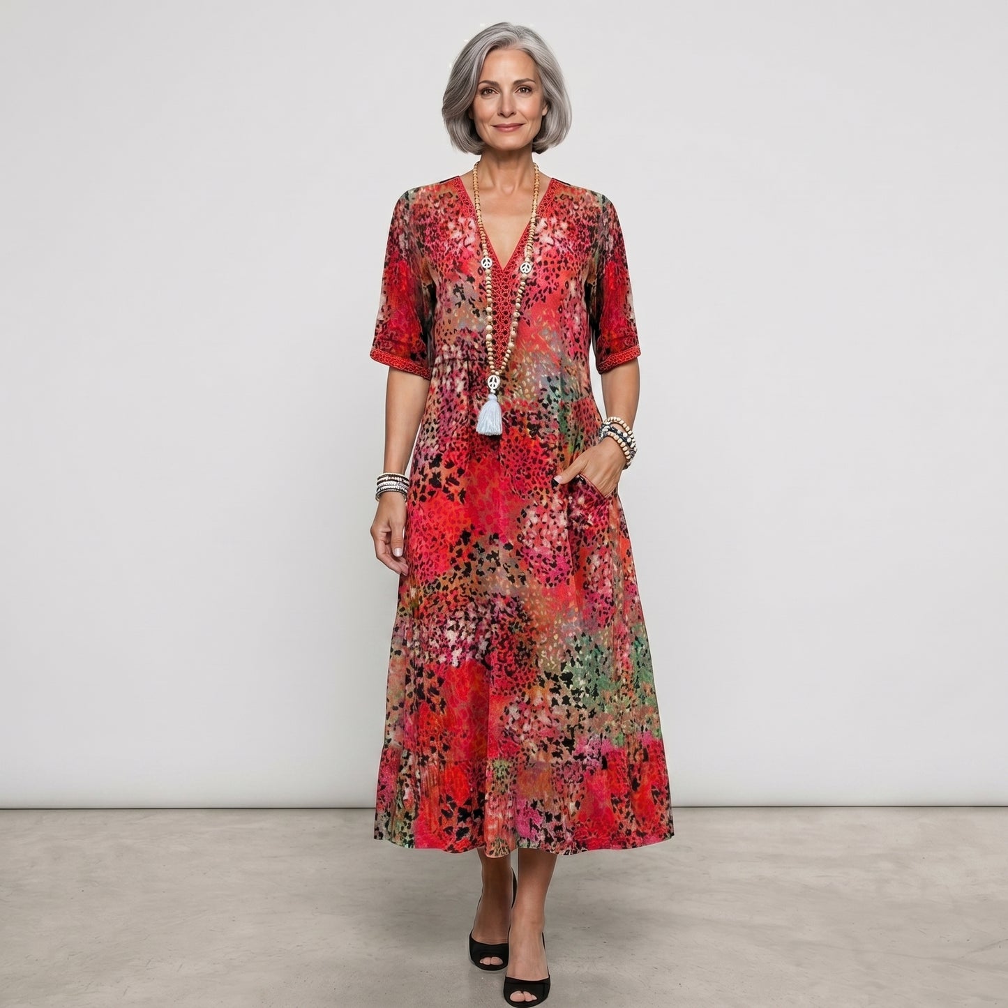 Seraphina | Women's Vibrant Colorful Midi Dress