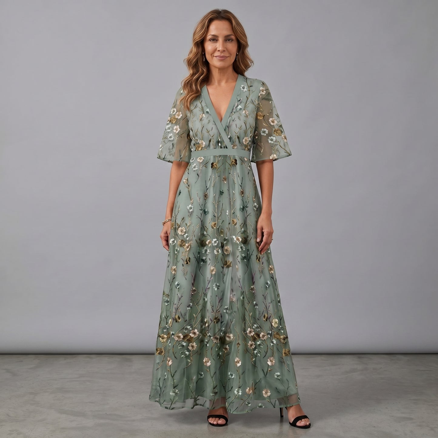 Vivian | Women's Romantic Floral Print Maxi Dress