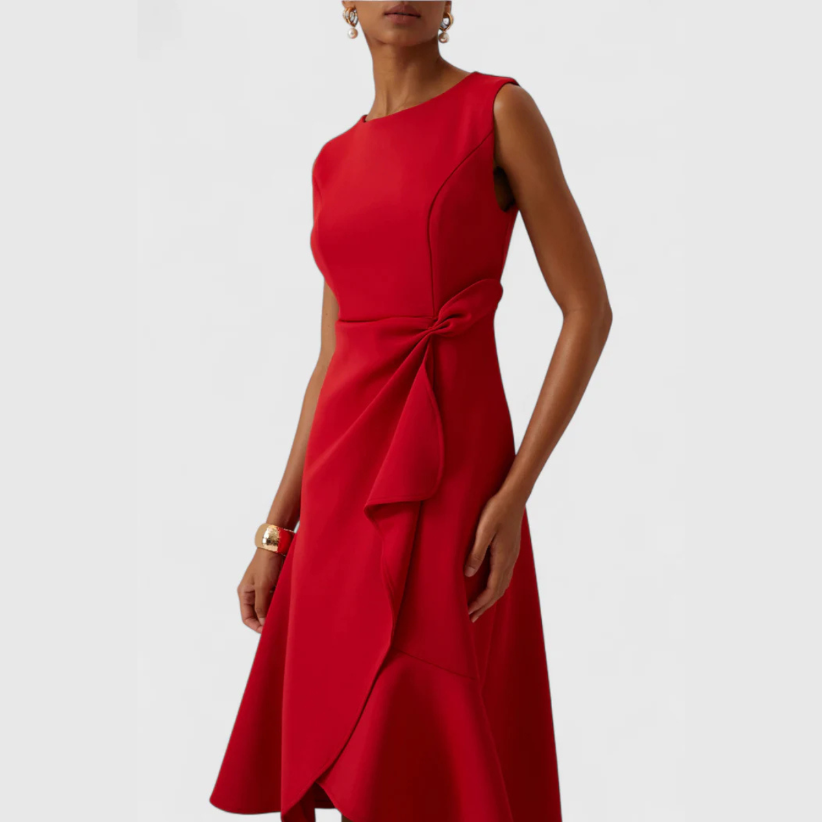 Sheila | Women's Draped Asymmetric Midi Dress