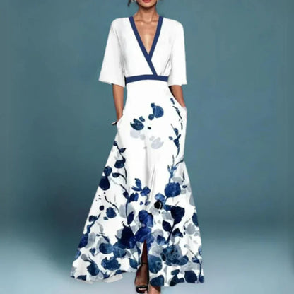 Vivian | Women's Romantic Floral Print Maxi Dress