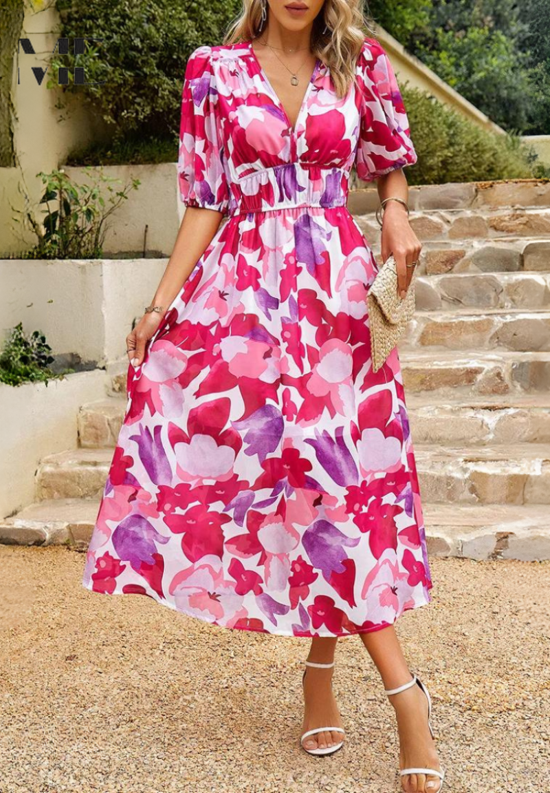 Monica | Women's Elegant Floral Dress