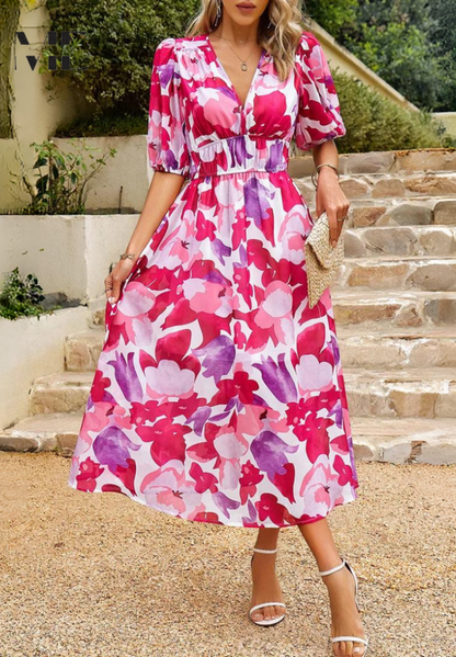 Monica | Women's Elegant Floral Dress