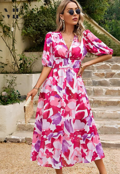 Monica | Women's Elegant Floral Dress