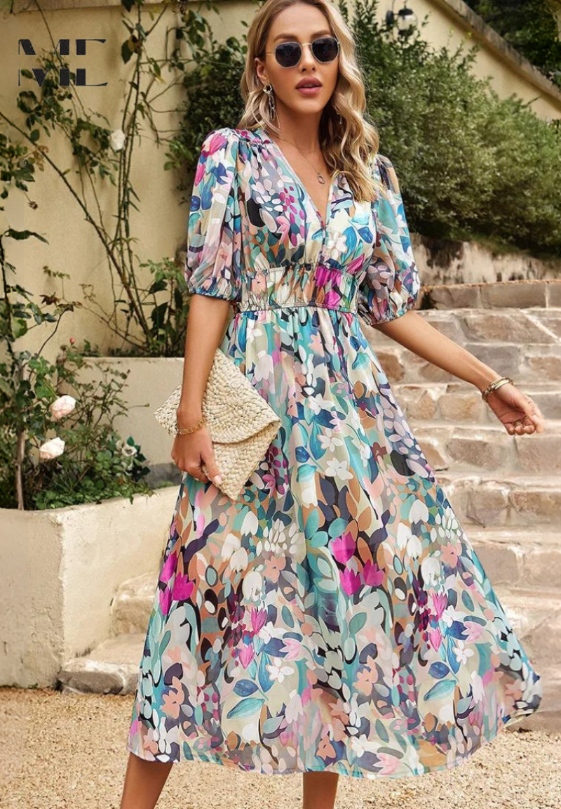 Monica | Women's Elegant Floral Dress