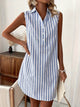 Bethany | Women's Striped Button-Down Shirt Dress