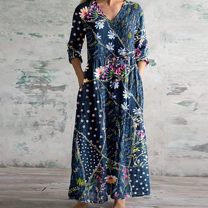 Evangeline | Women's Vintage-Inspired Retro Maxi Dress