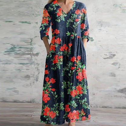 Evangeline | Women's Vintage-Inspired Retro Maxi Dress