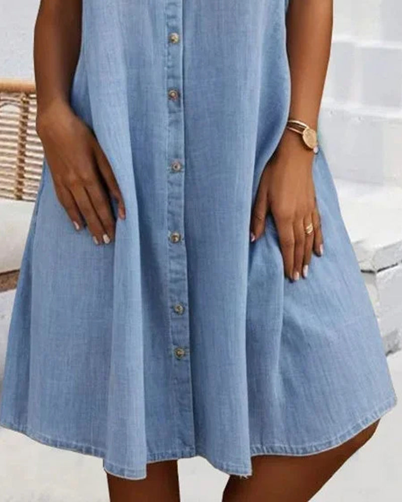 Jennifer | Women's Lightweight Denim-Look Shirt Dress