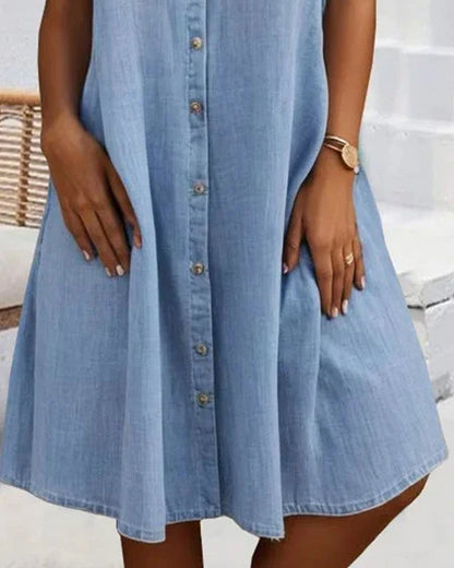 Jennifer | Women's Lightweight Denim-Look Shirt Dress