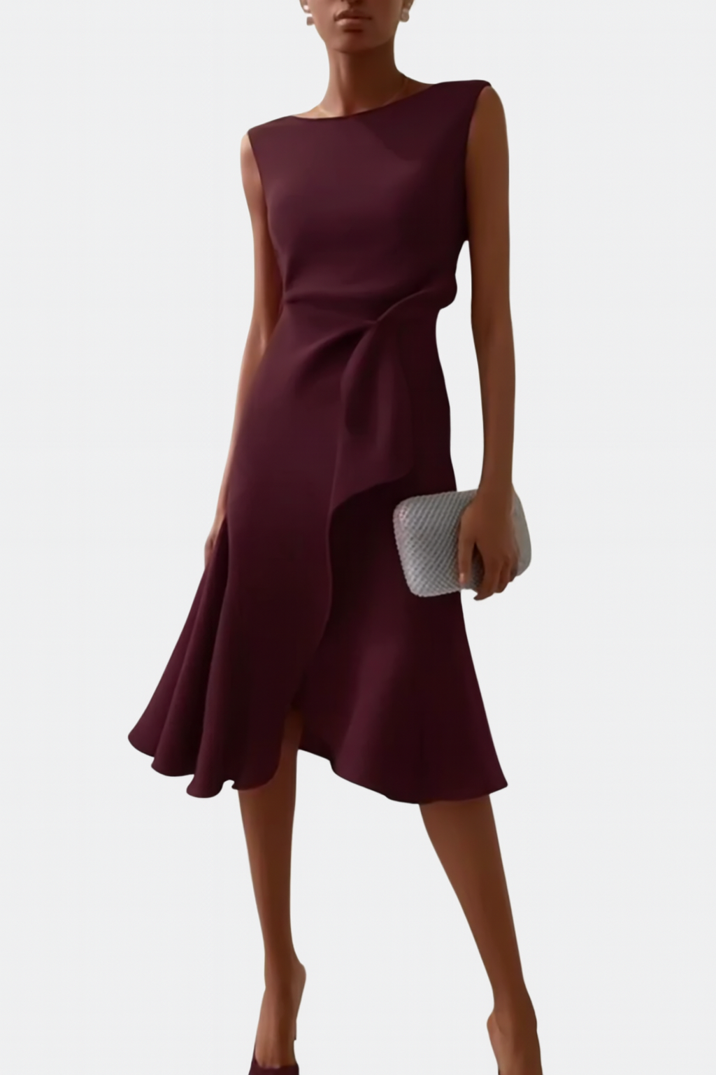 Sheila | Women's Draped Asymmetric Midi Dress