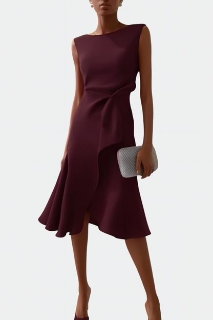 Sheila | Women's Draped Asymmetric Midi Dress